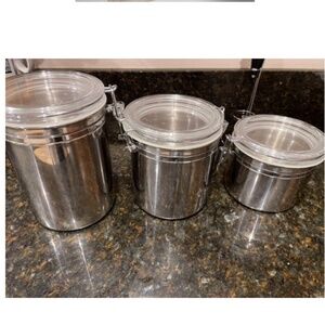 3 stainless kitchen canister